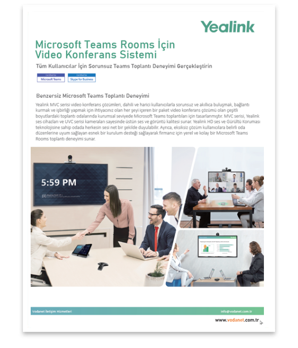 Microsoft Teams İçin üretilen Yealink video konferans ürünleri