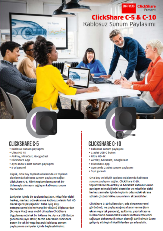 Barco ClickShare C10 Kablosuz Sunum Cihazı, Kablosuz Görüntü Transfer Cihazı
