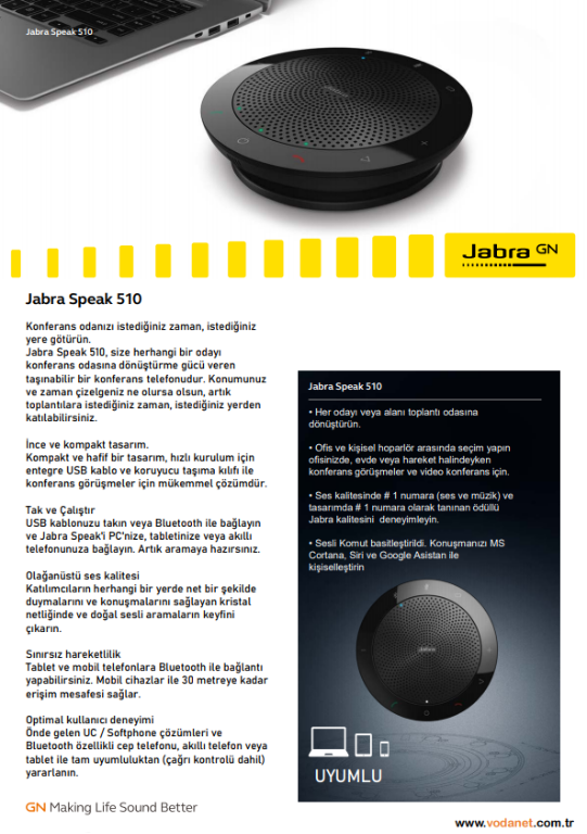 Jabra Speak 510 Uc Usb Ms Ses Konferans Cihazı